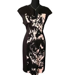 3/$15 Women's Connected Apparel V Neck Knee Length Geometric Light Pink Dress10P